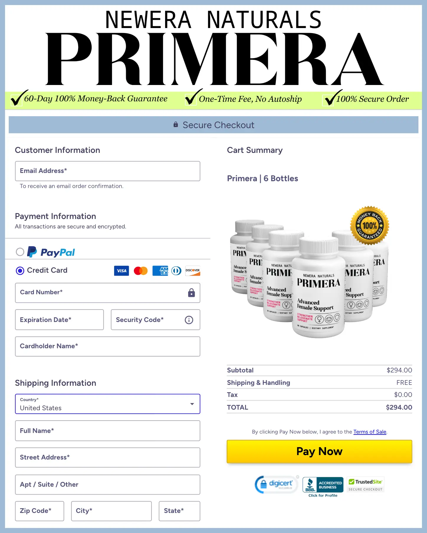 NewEra Protect Official Website Secure Order Page